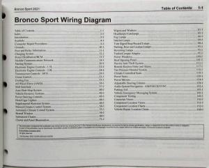 2021 Ford Bronco Sport Electrical Wiring Diagrams Manual