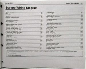 2021 Ford Escape Electrical Wiring Diagrams Manual