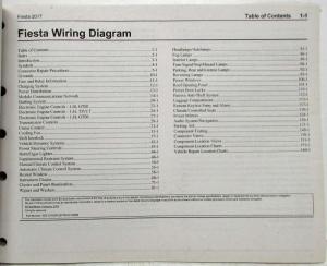 2017 Ford Fiesta Electrical Wiring Diagrams Manual