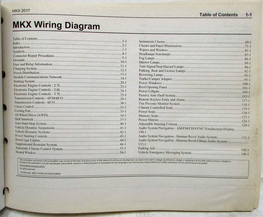 2017 Lincoln MKX Electrical Wiring Diagrams Manual