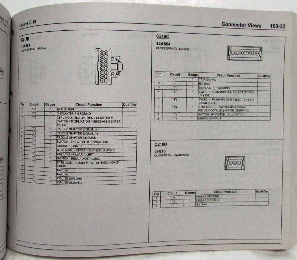 2019 Ford Escape Electrical Wiring Diagrams Manual