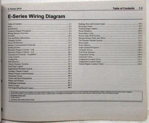 2019 Ford Econoline Club Wagon E-Series Electrical Wiring Diagrams Manual