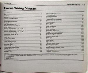 2019 Ford Taurus Electrical Wiring Diagrams Manual