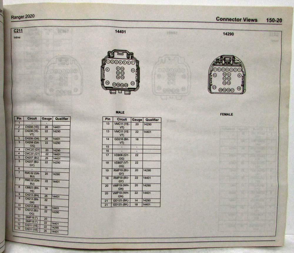 2020 Ford Ranger Electrical Wiring Diagrams Manual