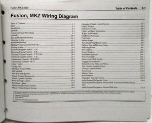 2020 Ford Fusion Lincoln MKZ Electrical Wiring Diagrams Manual