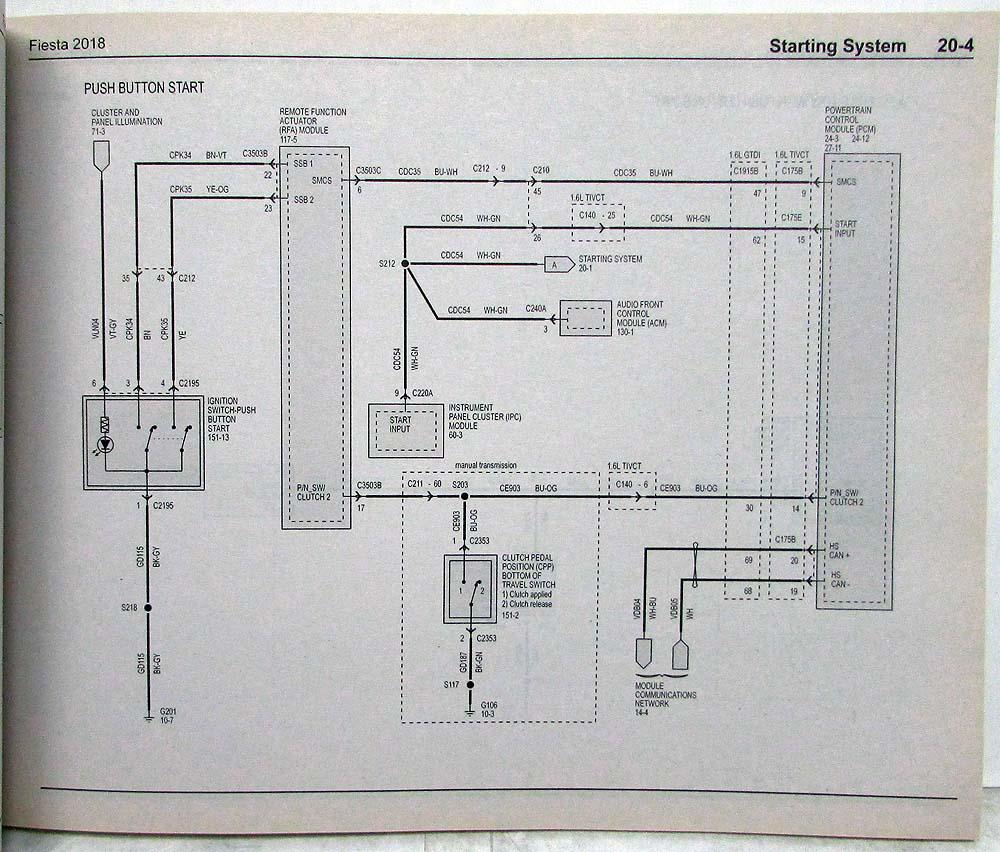 2018 Ford Fiesta Electrical Wiring Diagrams Manual