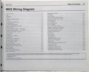 2014 Lincoln MKS Electrical Wiring Diagrams Manual