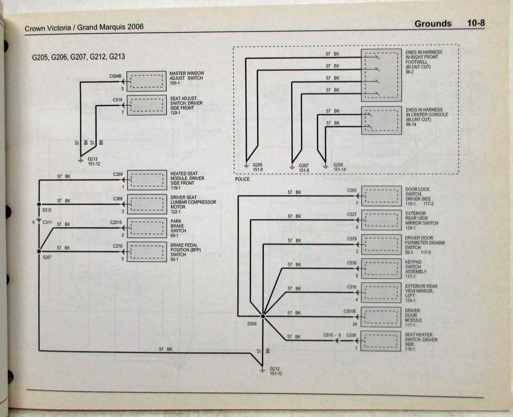 2006 Ford Crown Vic and Mercury Grand Marquis Electrical Wiring Diagram