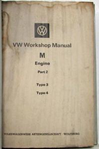 1969 VW Volkswagen Type 3 Type 4 Engine Part 2 Service Shop Repair Manual
