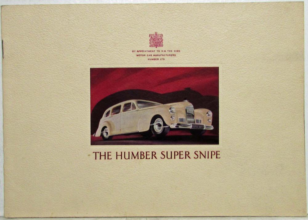 1948 Humber Super Snipe Sales Brochure