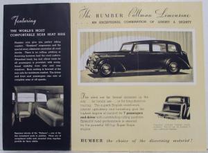 1948 Humber Pullman Limousine Sales Folder - A Rootes Group Product