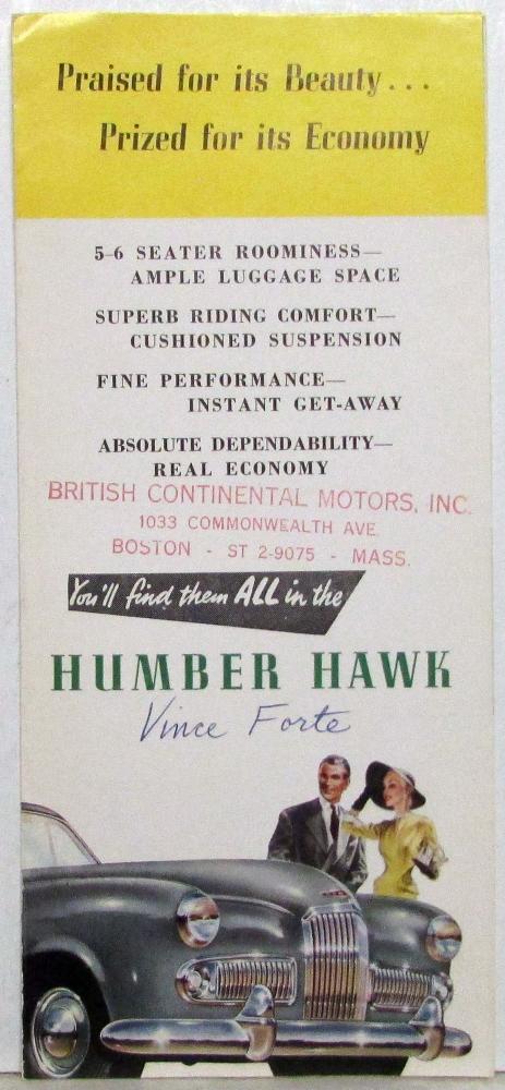 1953-1954 Humber Hawk Sales Folder