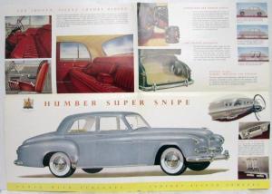 1954 Humber Super Snipe Power with Pedigree Sales Folder with Price Sheet