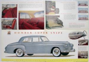 1954 Humber Super Snipe Power Pedigree Sales Folder with Price Sheet - Export