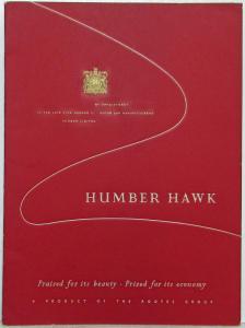 1954 Humber Hawk Prized for its Beauty Sales Brochure with Price Sheet