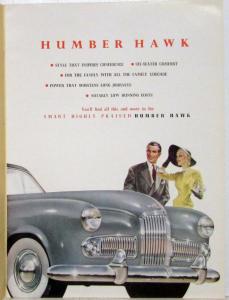 1954 Humber Hawk Prized for its Beauty Sales Brochure with Price Sheet