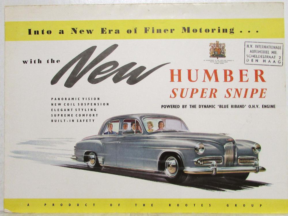 1952-1958 Humber Super Snipe New Era of Finer Motoring Sales Folder - Export