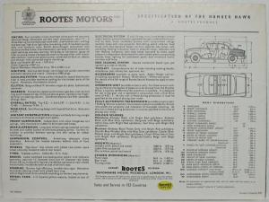 1959 Humber Hawk Sales Folder - Export