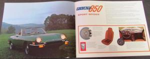 1972 Fiat Dealer Sales Brochure 850 Sports Car Sport Spider US Print