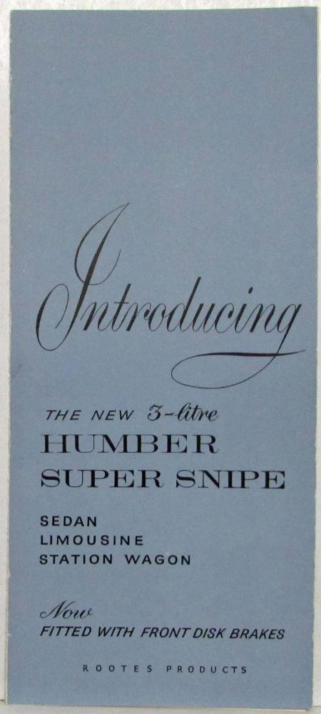 1961 Humber Super Snipe Sales Folder - Export