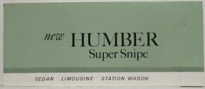 1960 Humber Super Snipe Sales Folder - Saloon Limousine Station Wagon - USA Mkt