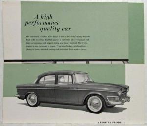 1960 Humber Super Snipe Sales Folder - Saloon Limousine Station Wagon - USA Mkt