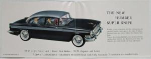 1962 Humber Super Snipe Small Sales Folder - Export - USA Market