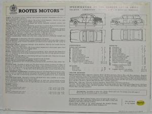 1962 Humber Super Snipe Sales Folder - UK
