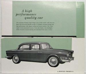 1962 Humber Super Snipe Sales Folder - Saloon Limousine Station Wagon - USA Mkt