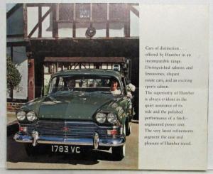 1963 Humber Range Sales Folder - Sceptre Hawk Super Snipe - UK