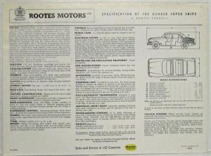 1964 Humber Super Snipe Sales Folder - UK