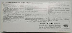 1964 Humber Spectre Sales Folder - German