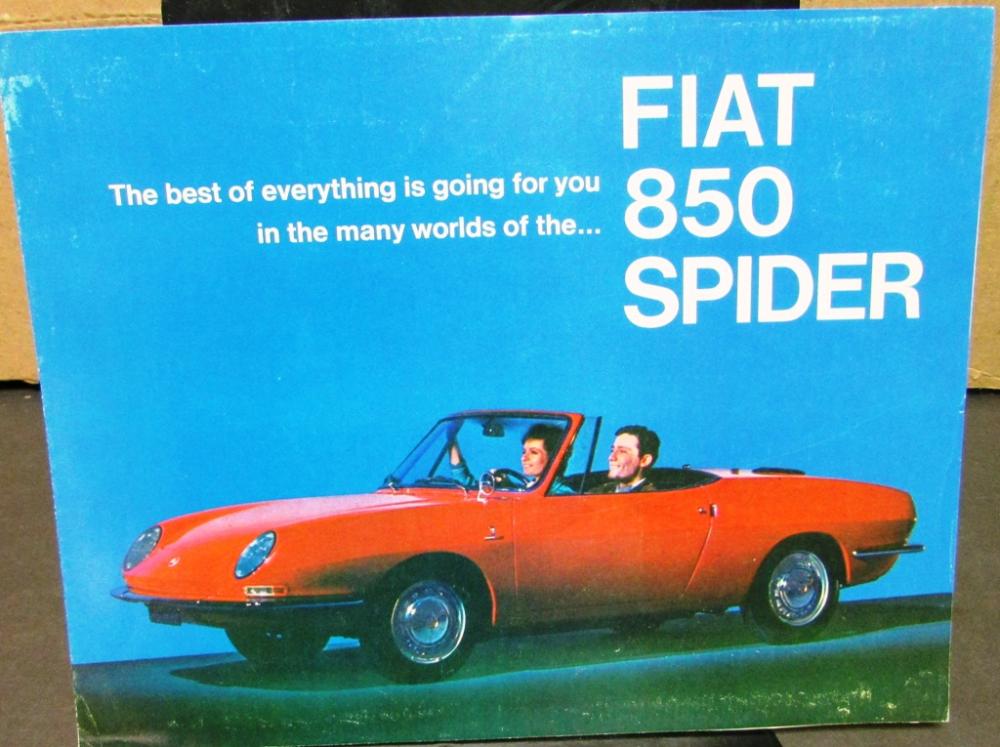 1967 Fiat Dealer Sales Brochure 850 Spider Sports Car USA