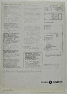 1969 Humber Sceptre Sales Brochure - UK