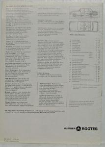 1967 Humber Sceptre Sales Brochure - UK