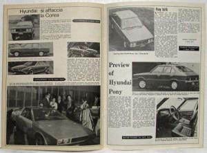 1974 Hyundai Compilation of Magazine and Newspaper Reprints - Turin Motor Show
