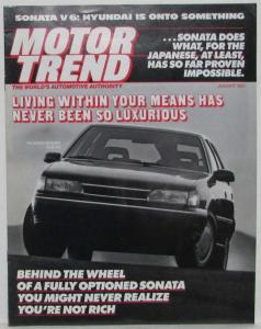 1990 Hyundai Living Within Your Means Reprint Article from Motor Trend Magazine