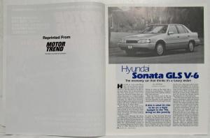 1990 Hyundai Living Within Your Means Reprint Article from Motor Trend Magazine