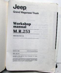 1984 Jeep Grand Wagoneer & Truck Dealer Service Shop Manual M.R.253 Repair Orig