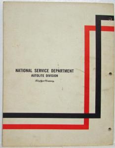 1964 Autolite Alternator Service Manual by Ford Motor Company
