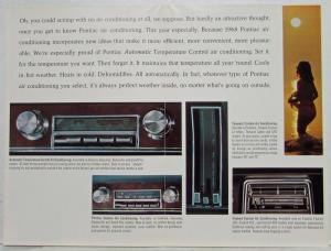 1968 Pontiac Air Conditioning A/C Sales Folder - Tempest Firebird Grand Prix GTO