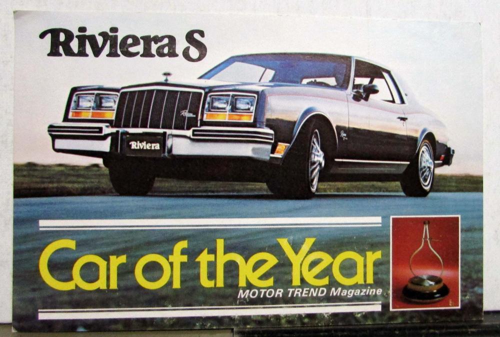 1979 Buick Riviera S Car Of The Year Motor Trend Mag Mailer Postcard NOS Orig