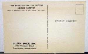 1968 Buick Electra 225 Custom 4 Door Hard Top NOS Mailer Post Card Original