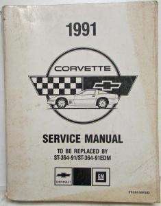 1991 Chevrolet Corvette Dealer Service Shop Repair Manual Early Edition Original