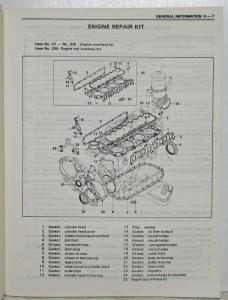 1981 Chevrolet LUV Series 11 Service Shop Repair Manual Supplement - Diesel