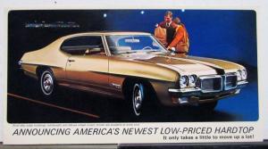 1970 Pontiac T-37 Muscle Coupe Low Priced Whitewall Features NOS Mailer Postard