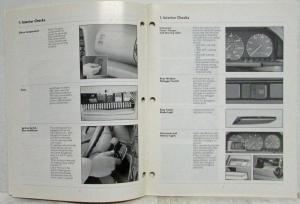 1992 Volkswagen Technician Pre-Delivery Inspection Manual - VW Delivery System