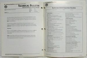 1992 Volkswagen Technician Pre-Delivery Inspection Manual - VW Delivery System