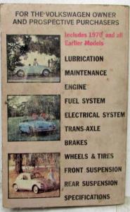 1970 and Prior VW Owners Handbook of Maintenance and Repair - Clymer 12th Ed