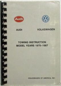 1975-1987 Volkswagen Audi Towing Instructions - VW Golf Scirocco Audi Coupe 4000